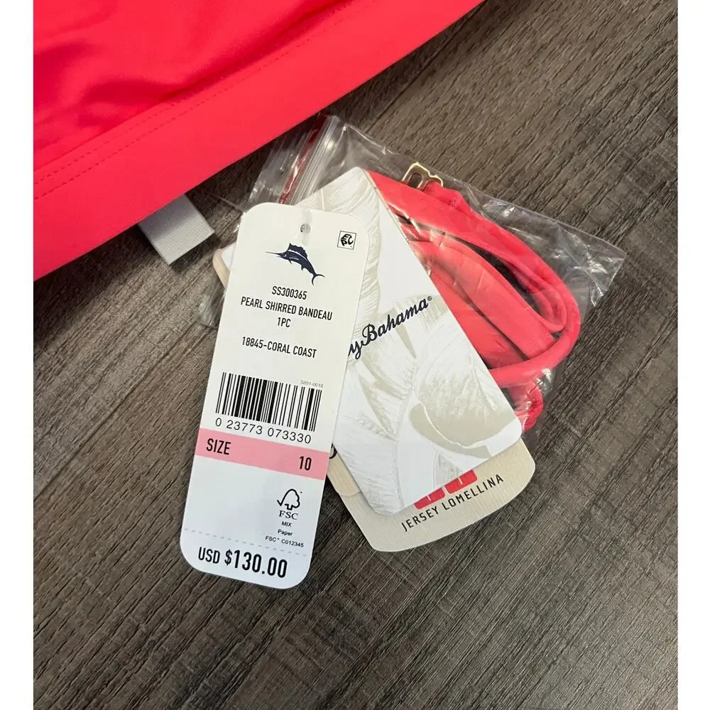 NWT Tommy Bahama Convertible Ruched One Piece Swimsuit